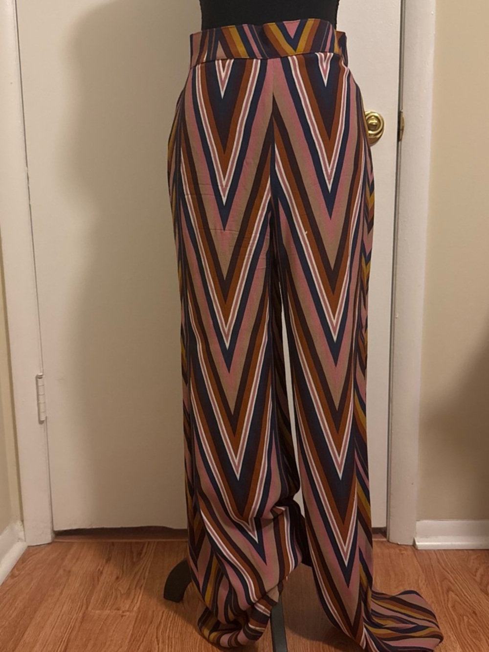 Flynn Skye Ride or Die Chevron Wide Leg Palazzo Pants Size S